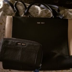 Nine West Satchel with a Nine West Wallet.